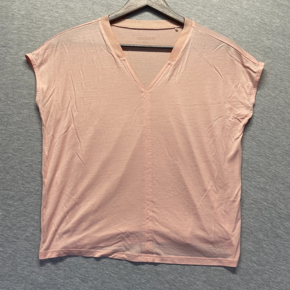 Tom Tailor Contemporary Blouse Top Womens XS Light Pink Sleeveless V Neck Casual